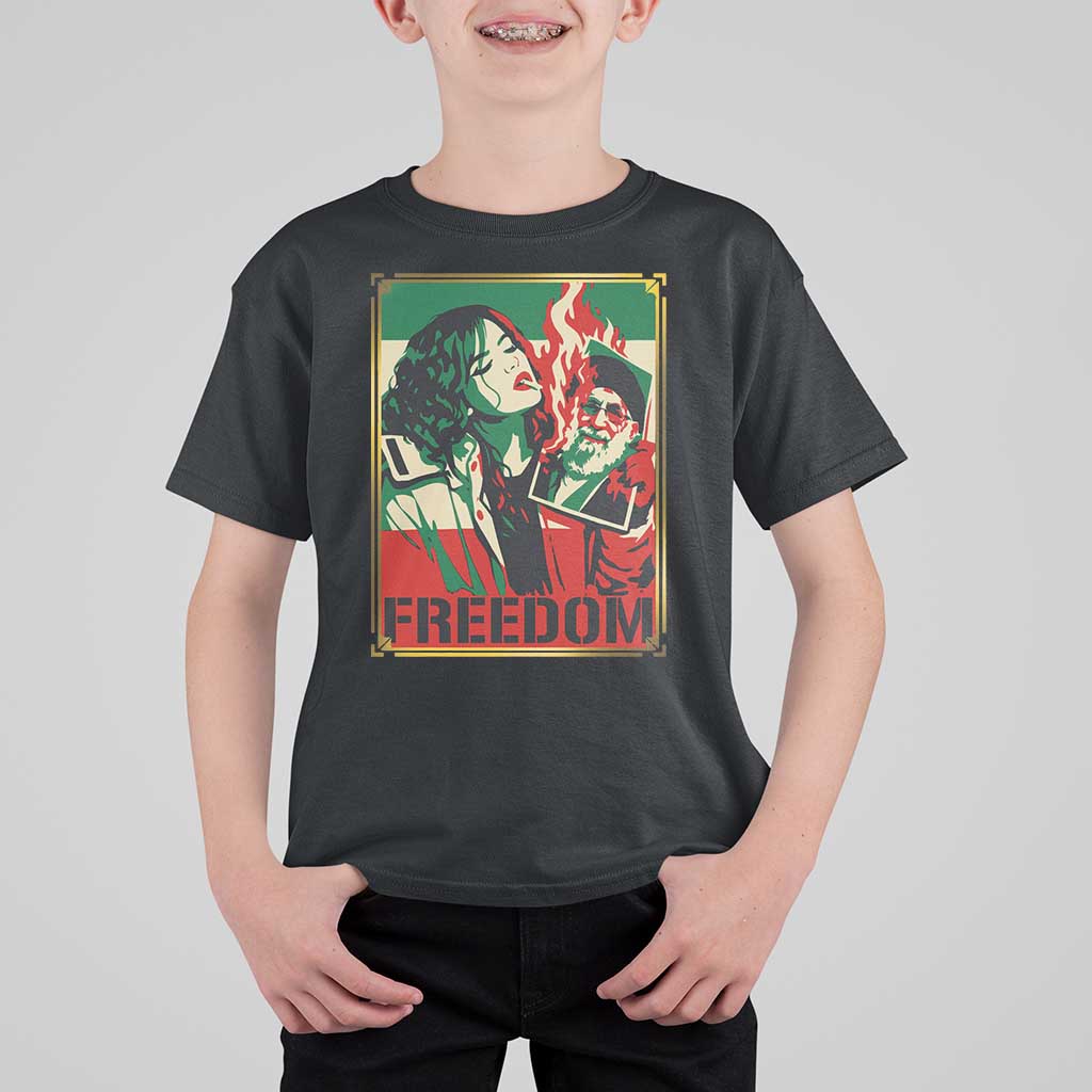 Free Iran Protest T Shirt For Kid Support Women Life Freedom Statement