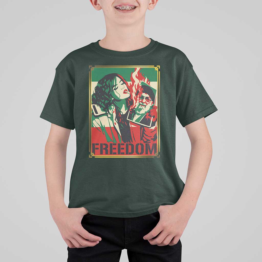 Free Iran Protest T Shirt For Kid Support Women Life Freedom Statement