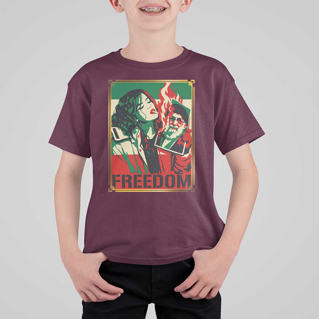 Free Iran Protest T Shirt For Kid Support Women Life Freedom Statement