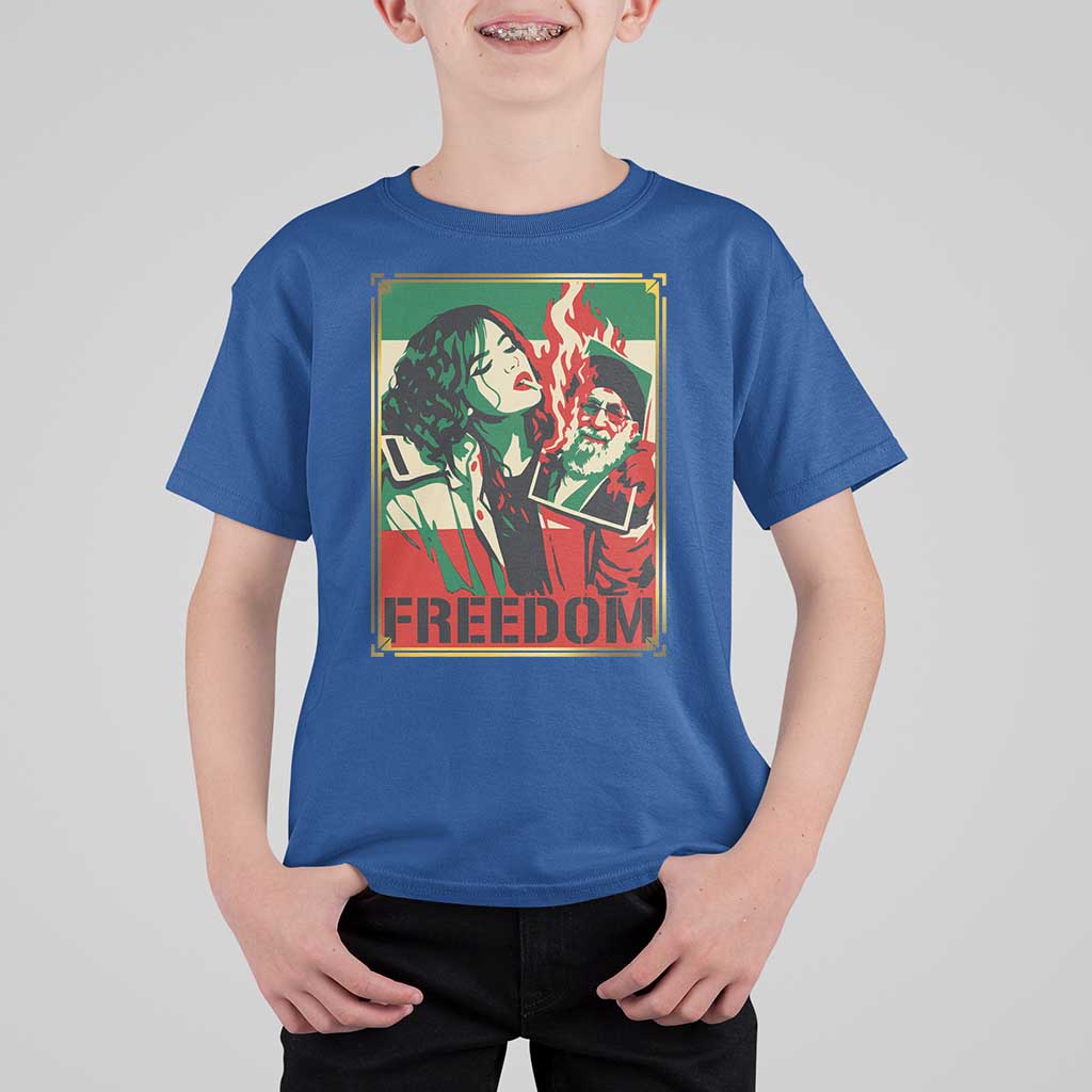 Free Iran Protest T Shirt For Kid Support Women Life Freedom Statement