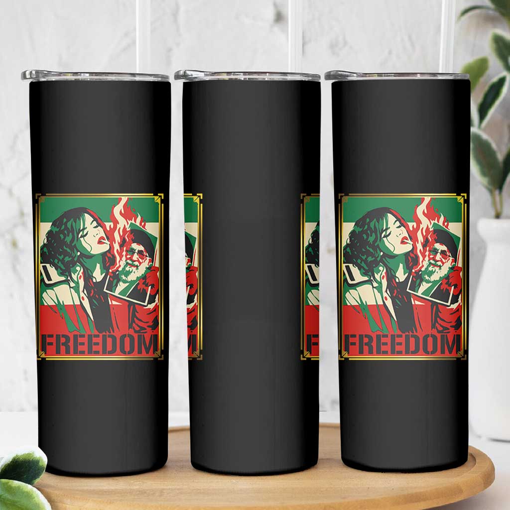Free Iran Protest Skinny Tumbler Support Women Life Freedom Statement