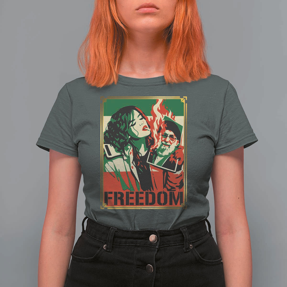 Free Iran Protest T Shirt For Women Support Women Life Freedom Statement