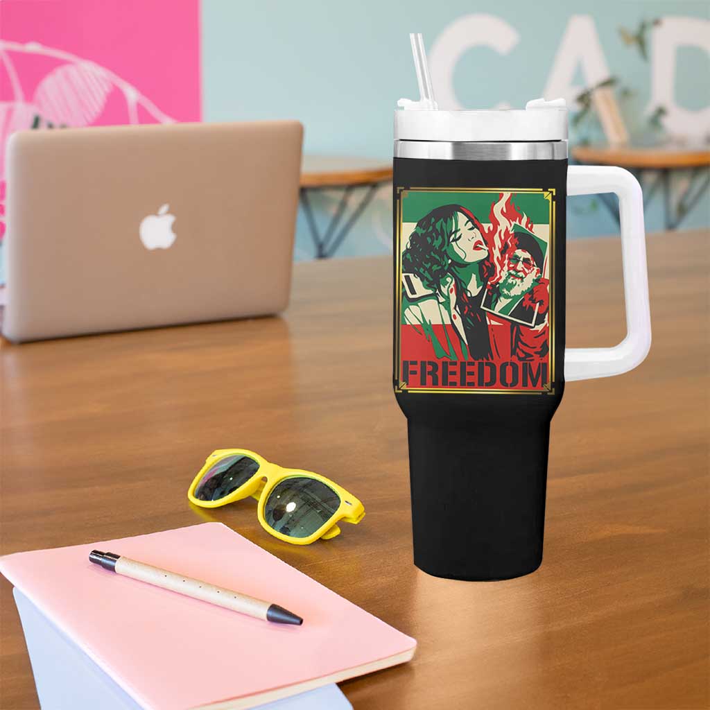 Free Iran Protest Tumbler With Handle Support Women Life Freedom Statement