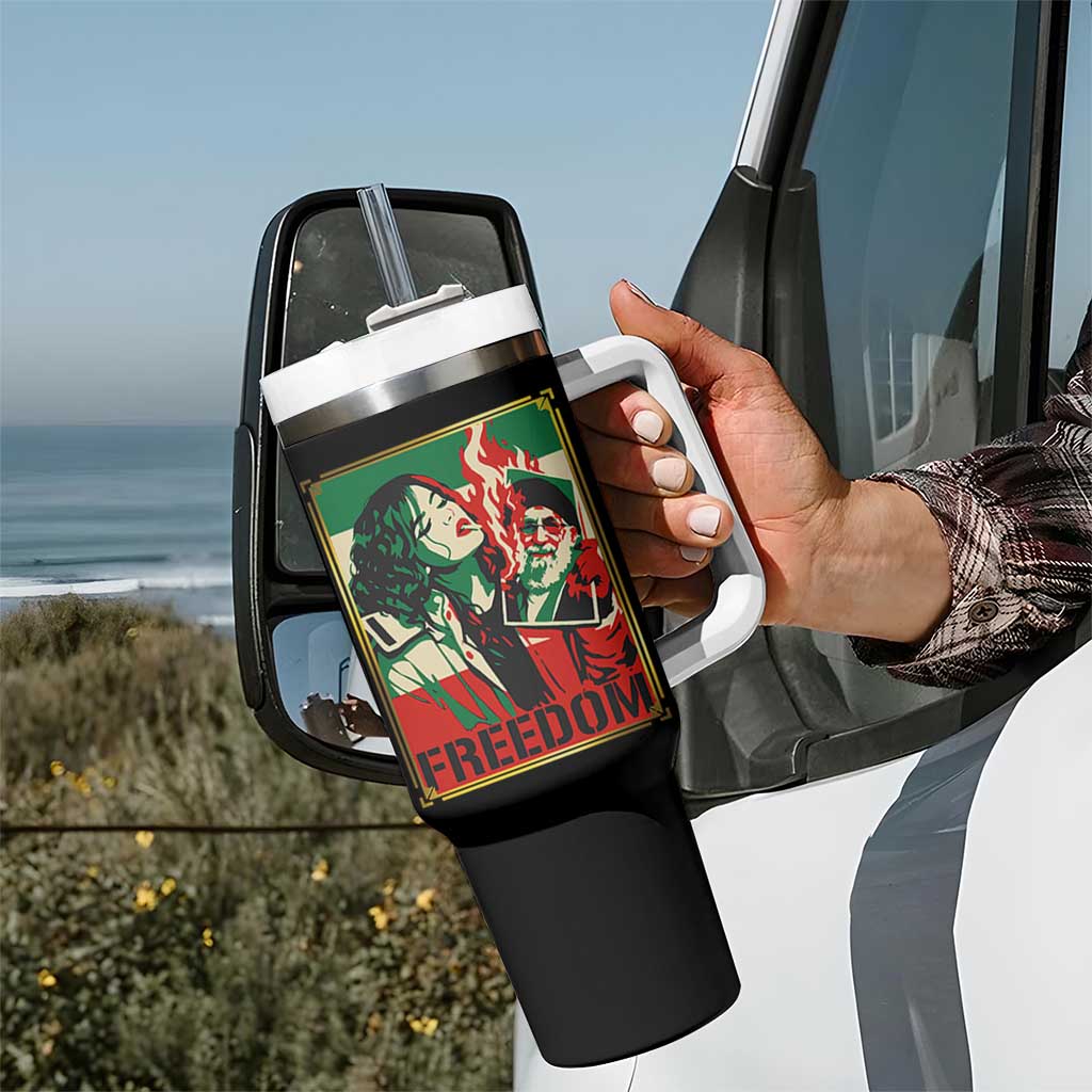 Free Iran Protest Tumbler With Handle Support Women Life Freedom Statement