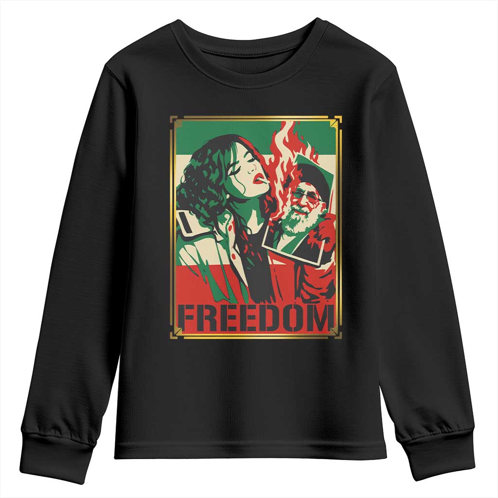 Free Iran Protest Youth Sweatshirt Support Women Life Freedom Statement