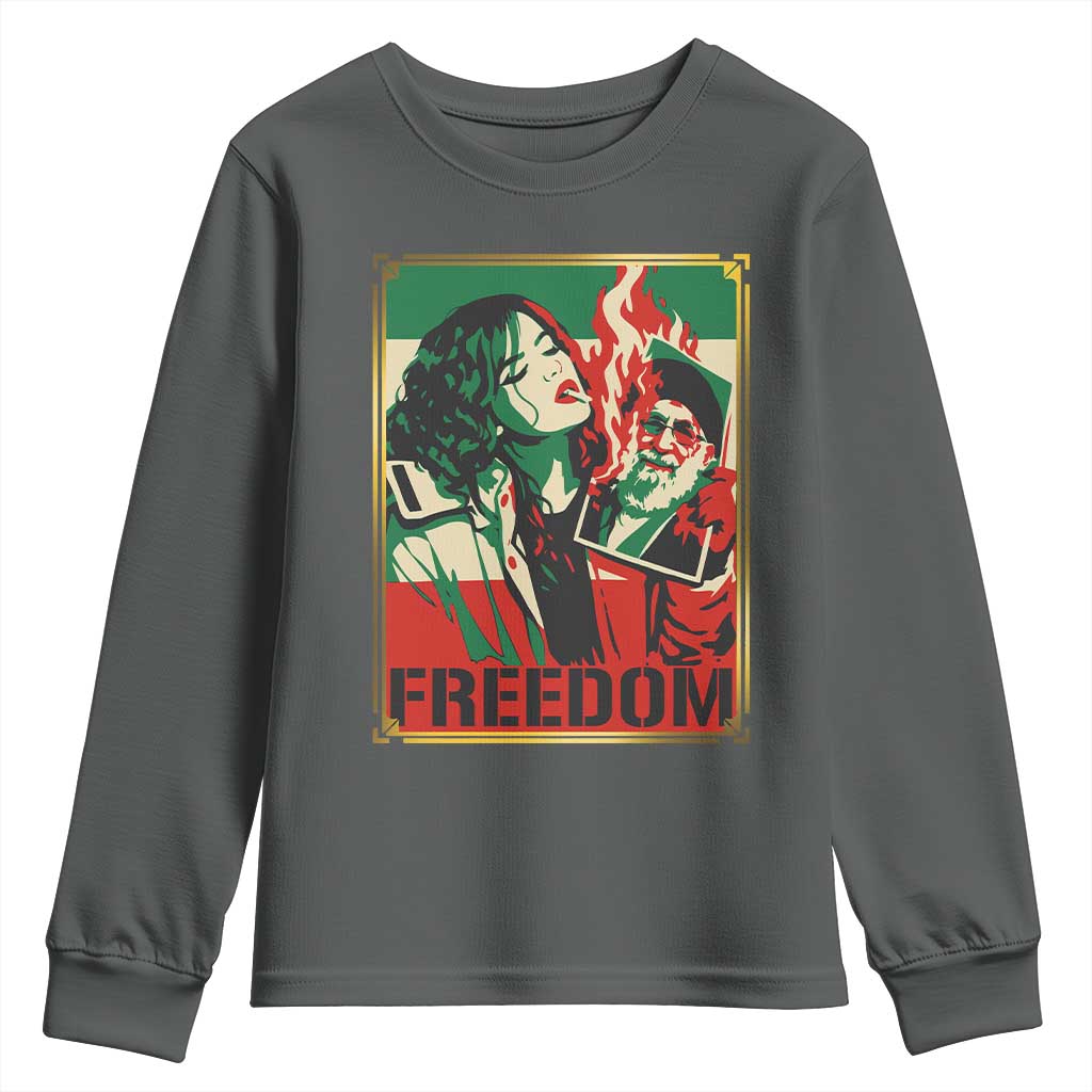 Free Iran Protest Youth Sweatshirt Support Women Life Freedom Statement