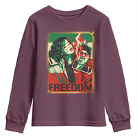 Free Iran Protest Youth Sweatshirt Support Women Life Freedom Statement