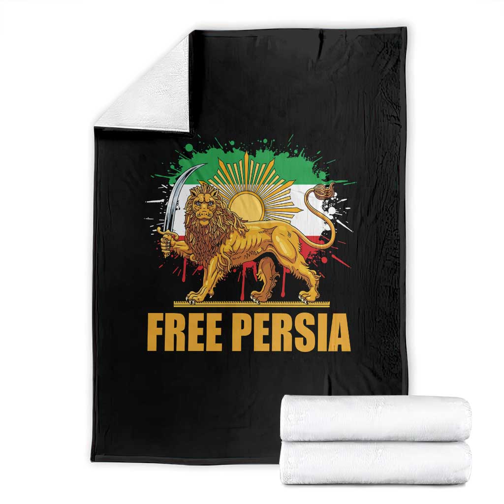 Free Persian Throw Blanket Iran Flag Lion And Sun Persian Pride Iranian Protests