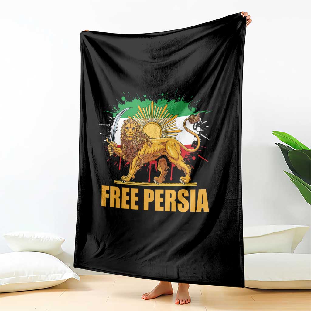 Free Persian Throw Blanket Iran Flag Lion And Sun Persian Pride Iranian Protests