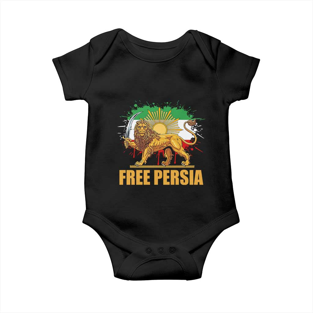 Free Persian Baby Onesie Iran Flag Lion And Sun Persian Pride Iranian Protests