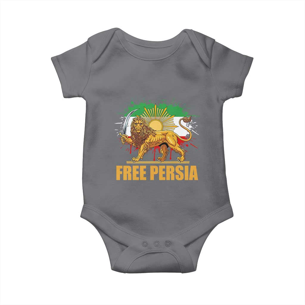 Free Persian Baby Onesie Iran Flag Lion And Sun Persian Pride Iranian Protests