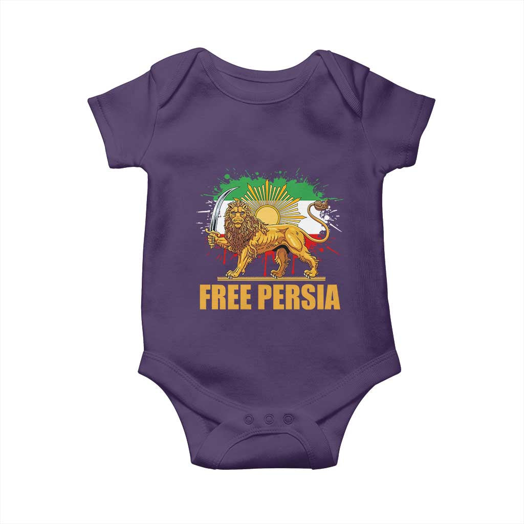 Free Persian Baby Onesie Iran Flag Lion And Sun Persian Pride Iranian Protests