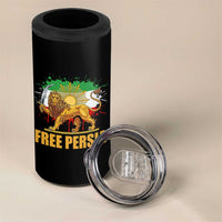 Free Persian 4 in 1 Can Cooler Tumbler Iran Flag Lion And Sun Persian Pride Iranian Protests