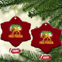 Free Persian Ceramic Ornament Iran Flag Lion And Sun Persian Pride Iranian Protests