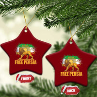 Free Persian Ceramic Ornament Iran Flag Lion And Sun Persian Pride Iranian Protests