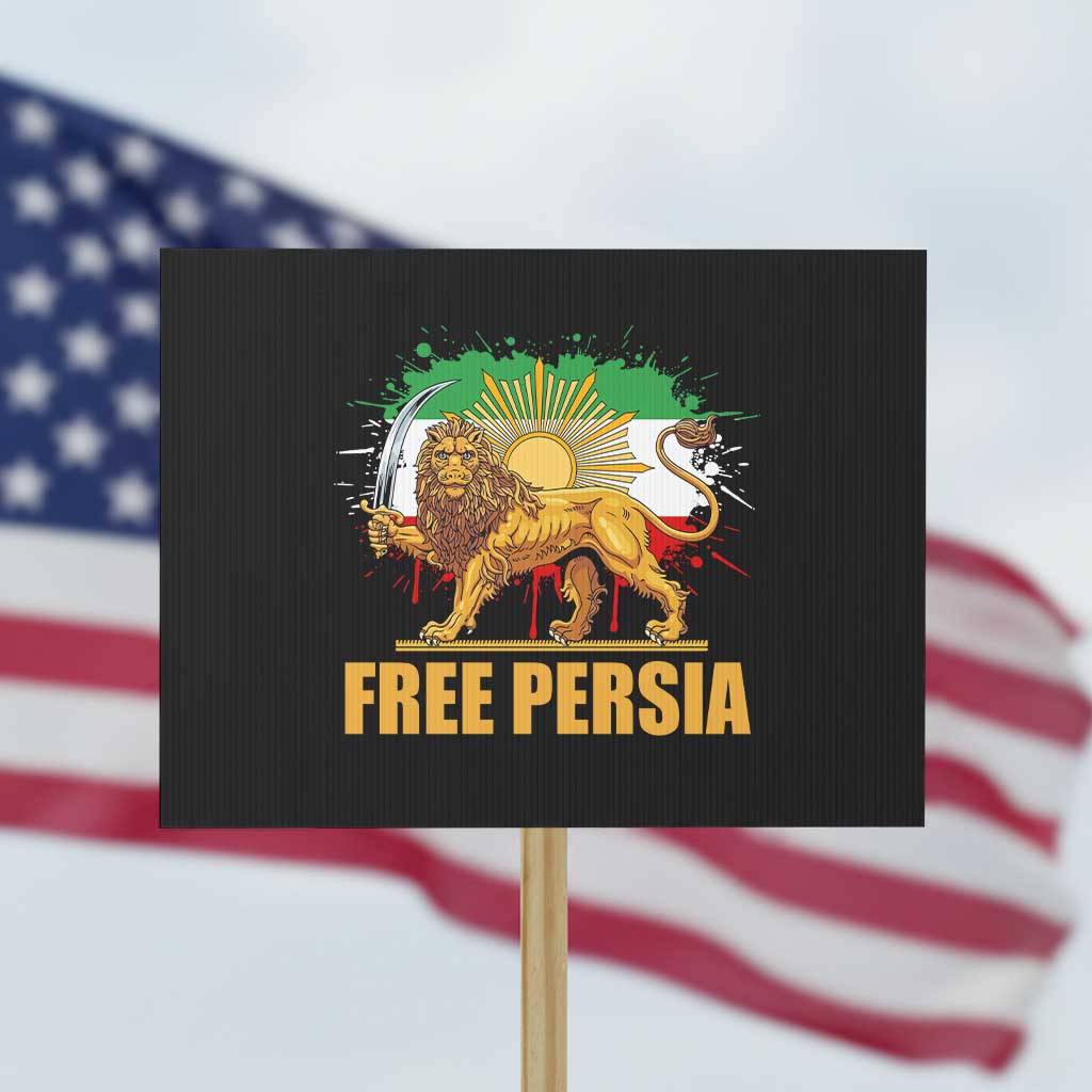 Free Persian Protest Sign Iran Flag Lion And Sun Persian Pride Iranian Protests