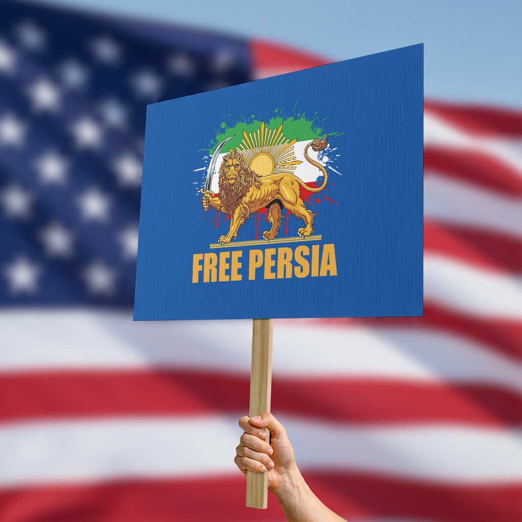 Free Persian Protest Sign Iran Flag Lion And Sun Persian Pride Iranian Protests