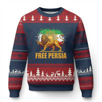 Free Persian Ugly Christmas Sweater Iran Flag Lion And Sun Persian Pride Iranian Protests