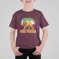 Free Persian T Shirt For Kid Iran Flag Lion And Sun Persian Pride Iranian Protests