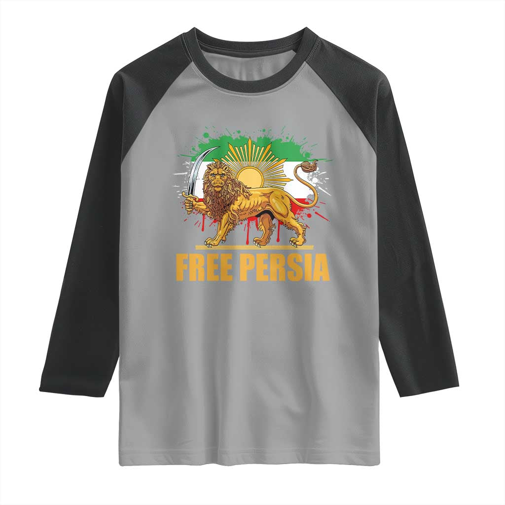Free Persian Raglan Shirt Iran Flag Lion And Sun Persian Pride Iranian Protests