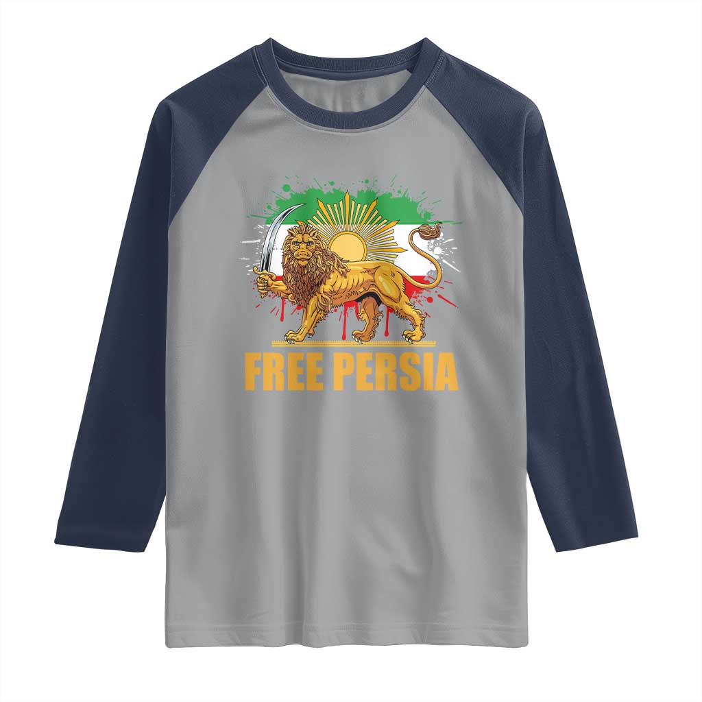 Free Persian Raglan Shirt Iran Flag Lion And Sun Persian Pride Iranian Protests