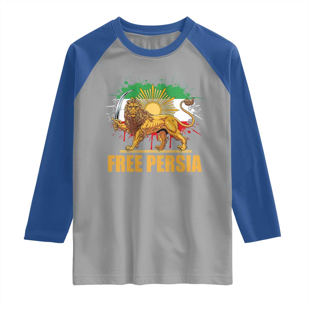 Free Persian Raglan Shirt Iran Flag Lion And Sun Persian Pride Iranian Protests