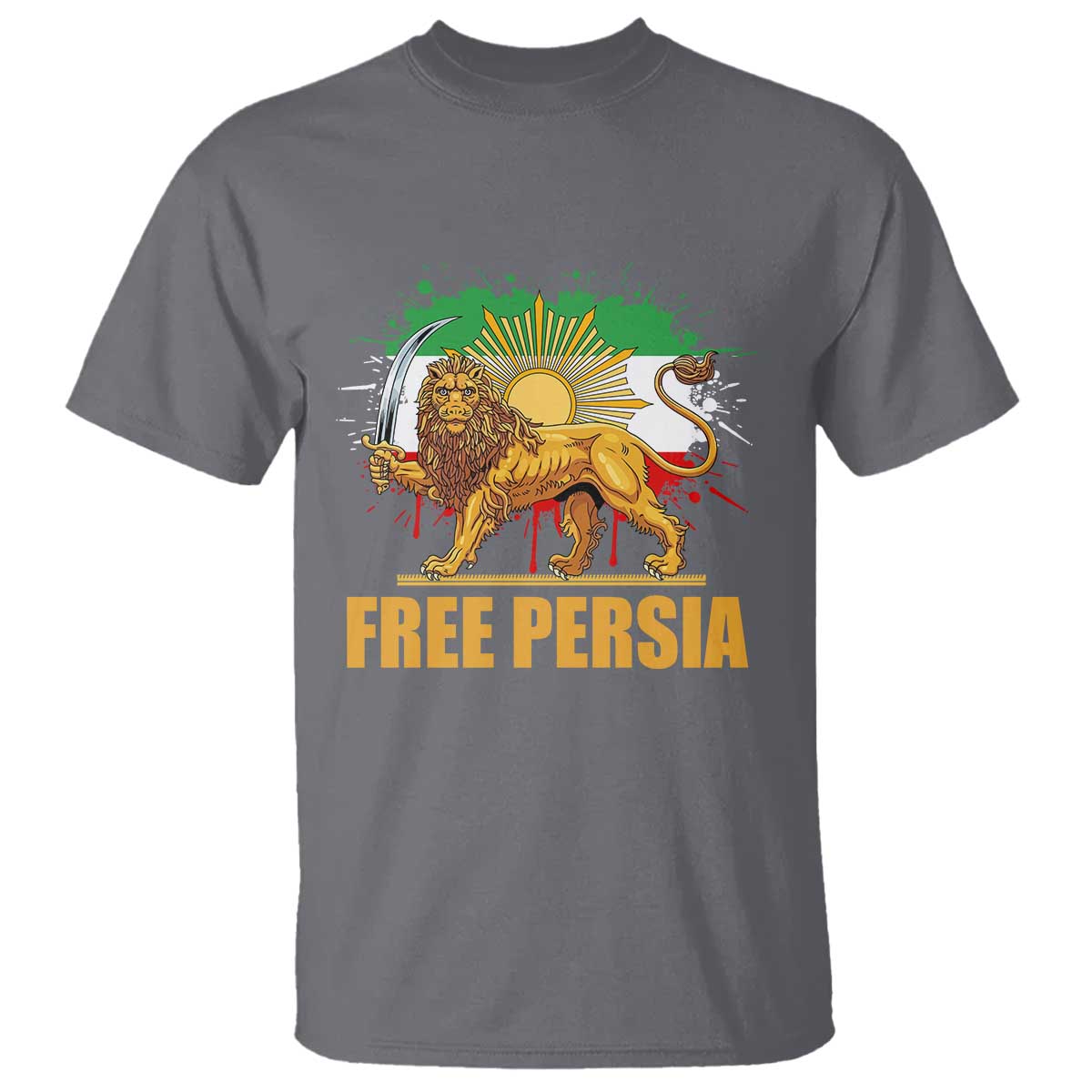Free Persian T Shirt Iran Flag Lion And Sun Persian Pride Iranian Protests