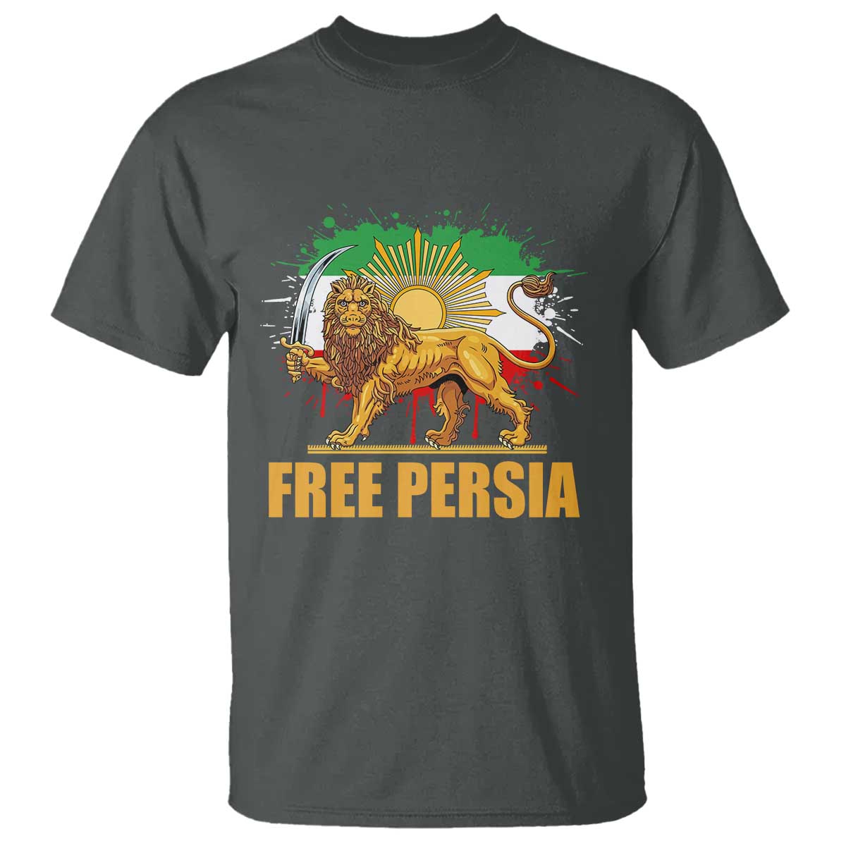 Free Persian T Shirt Iran Flag Lion And Sun Persian Pride Iranian Protests