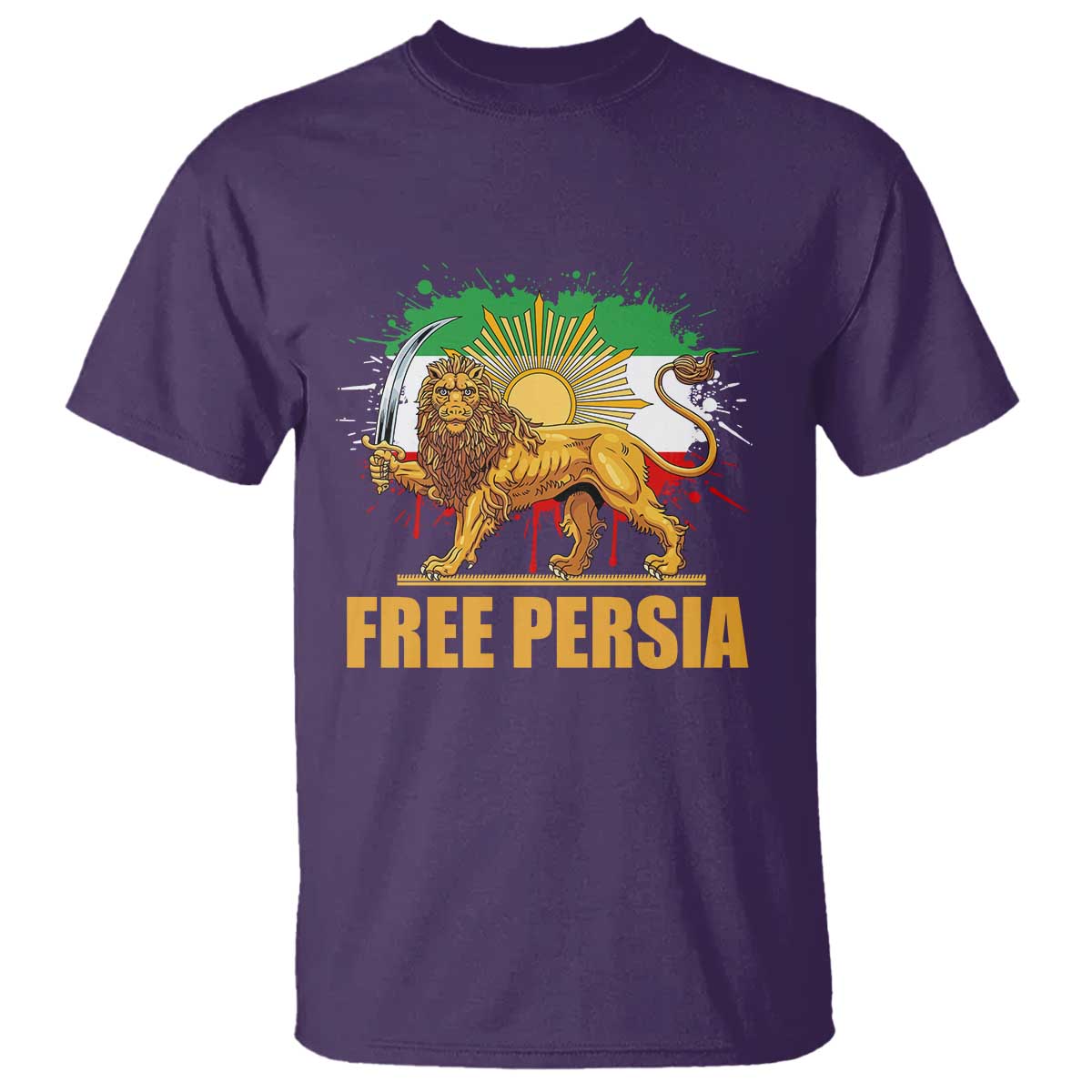 Free Persian T Shirt Iran Flag Lion And Sun Persian Pride Iranian Protests