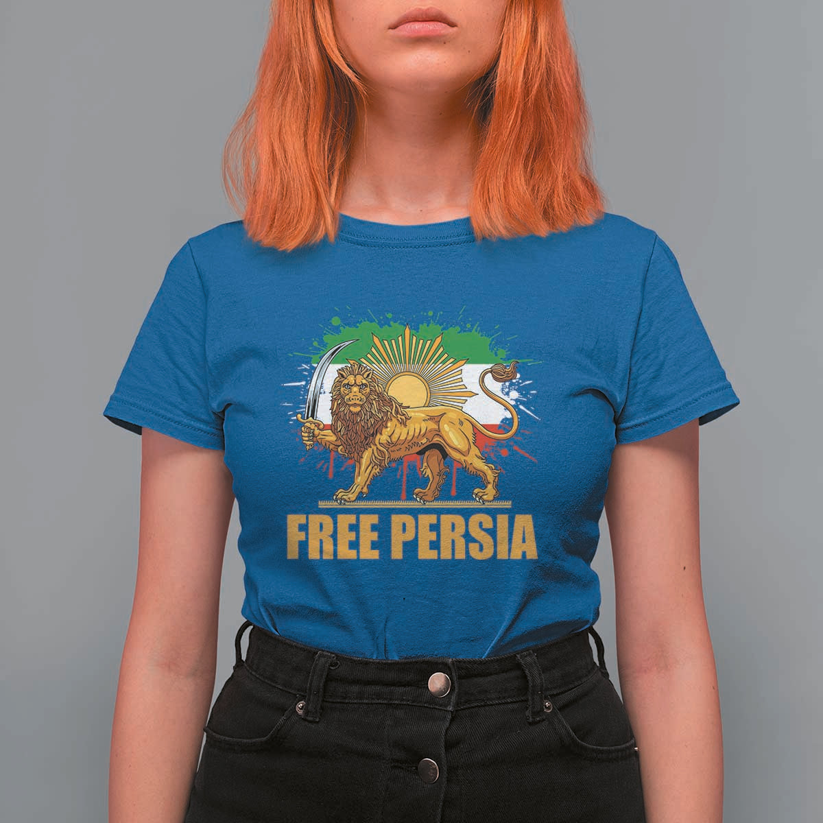 Free Persian T Shirt For Women Iran Flag Lion And Sun Persian Pride Iranian Protests