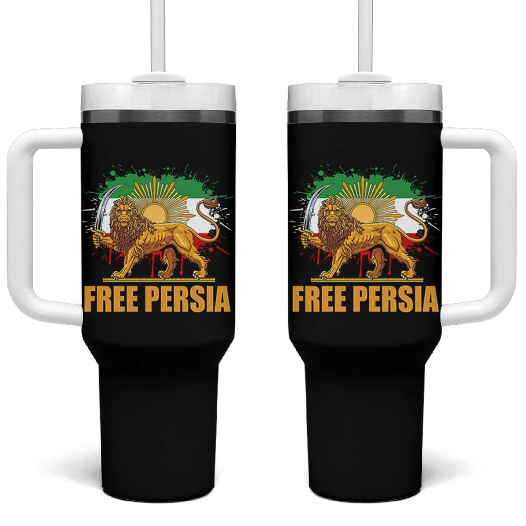 Free Persian Tumbler With Handle Iran Flag Lion And Sun Persian Pride Iranian Protests