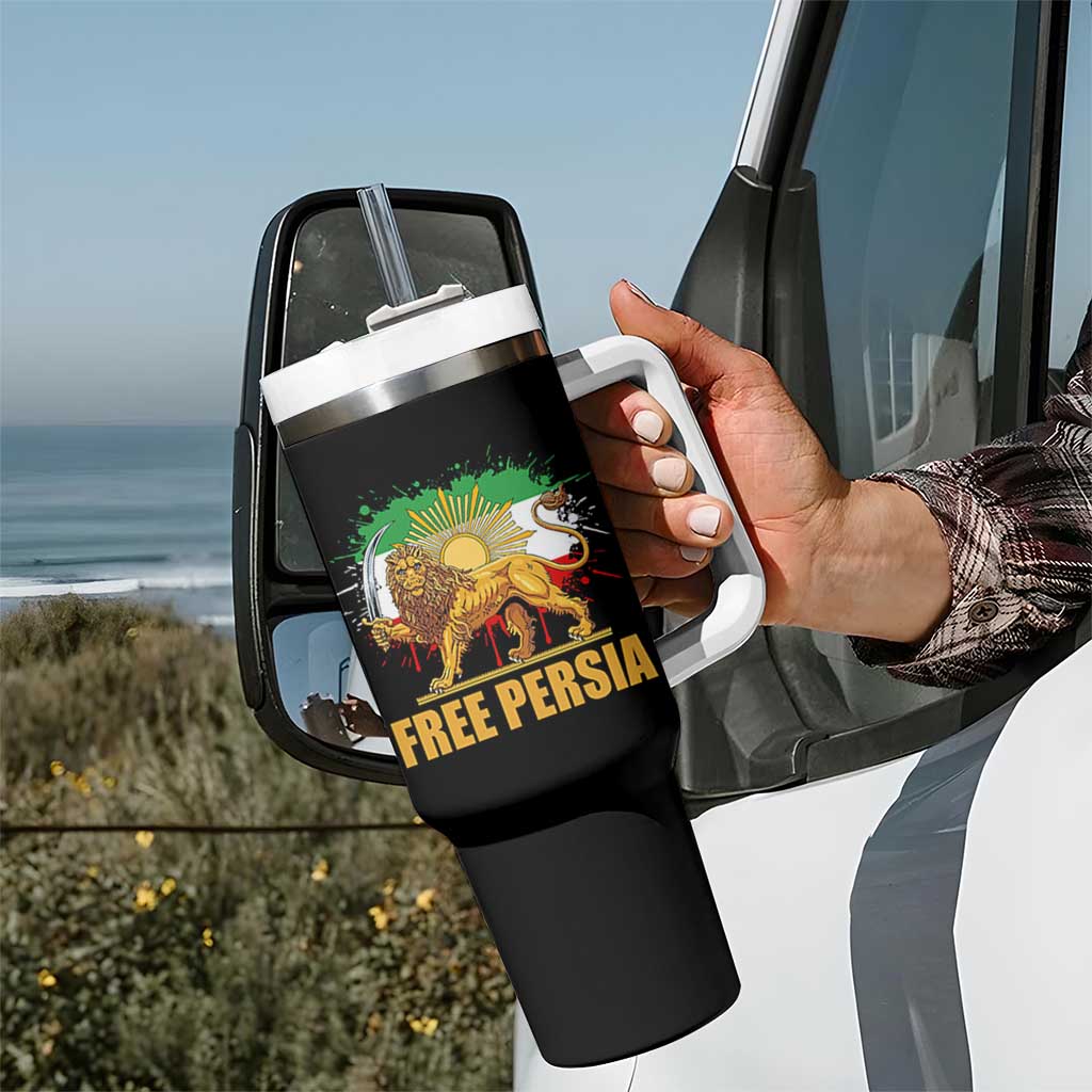 Free Persian Tumbler With Handle Iran Flag Lion And Sun Persian Pride Iranian Protests