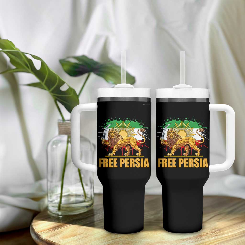 Free Persian Tumbler With Handle Iran Flag Lion And Sun Persian Pride Iranian Protests