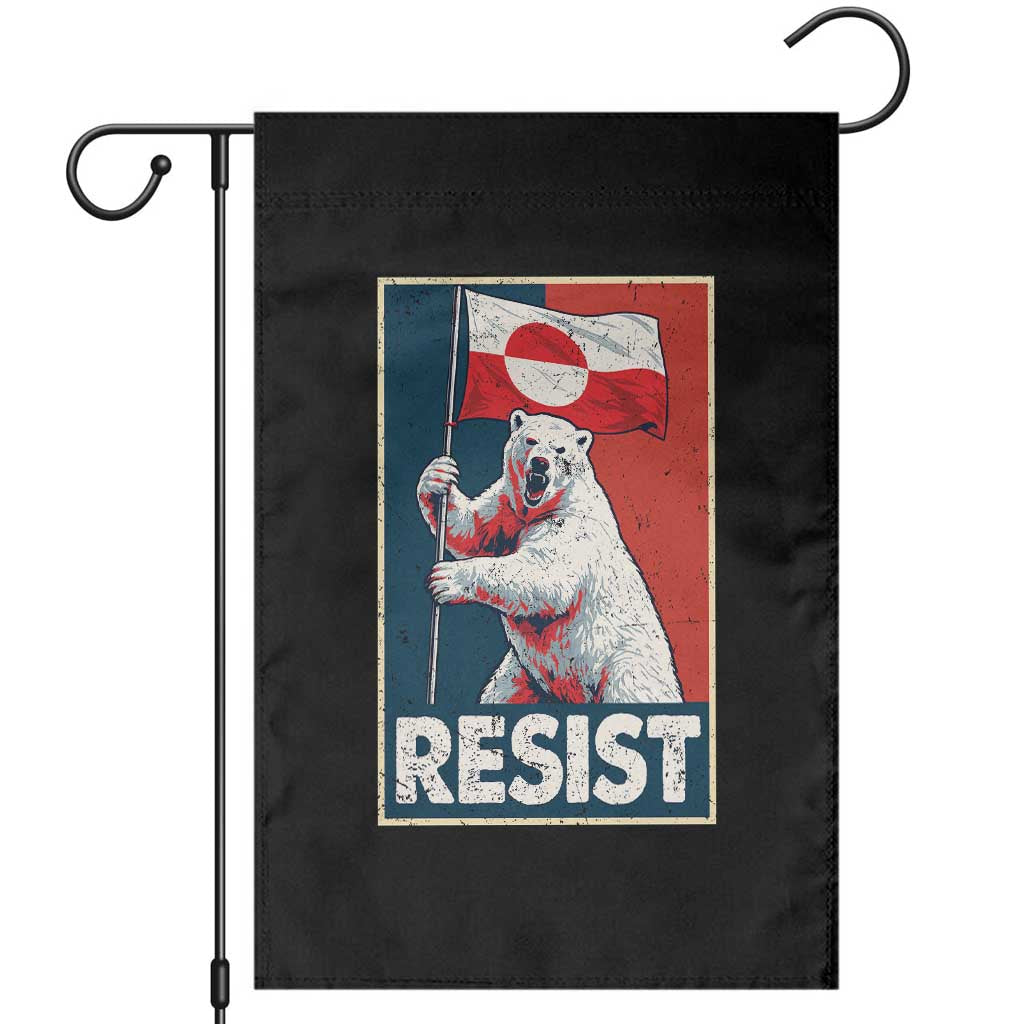 Resist Greenland Polar Bear Holding Flag Art Garden Flag Resistance Political