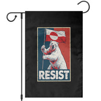 Resist Greenland Polar Bear Holding Flag Art Garden Flag Resistance Political