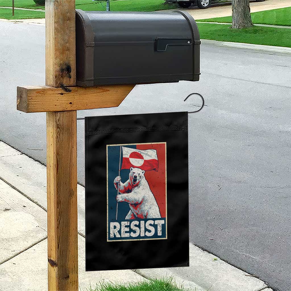 Resist Greenland Polar Bear Holding Flag Art Garden Flag Resistance Political