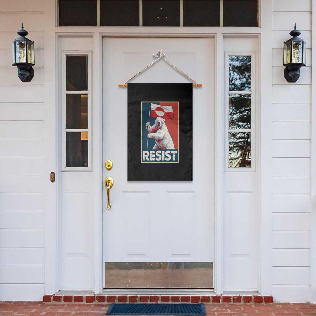 Resist Greenland Polar Bear Holding Flag Art Garden Flag Resistance Political