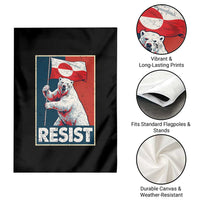 Resist Greenland Polar Bear Holding Flag Art Garden Flag Resistance Political