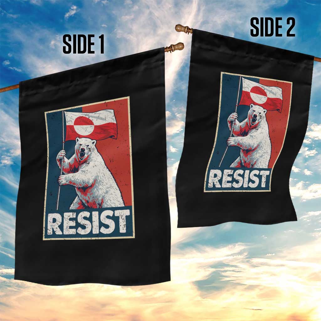 Resist Greenland Polar Bear Holding Flag Art Garden Flag Resistance Political