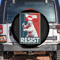 Resist Greenland Polar Bear Holding Flag Art Spare Tire Cover Resistance Political