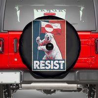 Resist Greenland Polar Bear Holding Flag Art Spare Tire Cover Resistance Political