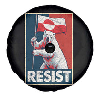 Resist Greenland Polar Bear Holding Flag Art Spare Tire Cover Resistance Political