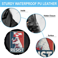Resist Greenland Polar Bear Holding Flag Art Spare Tire Cover Resistance Political
