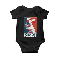 Resist Greenland Polar Bear Holding Flag Art Baby Onesie Resistance Political