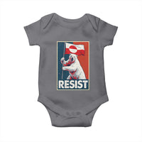 Resist Greenland Polar Bear Holding Flag Art Baby Onesie Resistance Political
