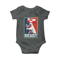 Resist Greenland Polar Bear Holding Flag Art Baby Onesie Resistance Political