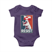 Resist Greenland Polar Bear Holding Flag Art Baby Onesie Resistance Political