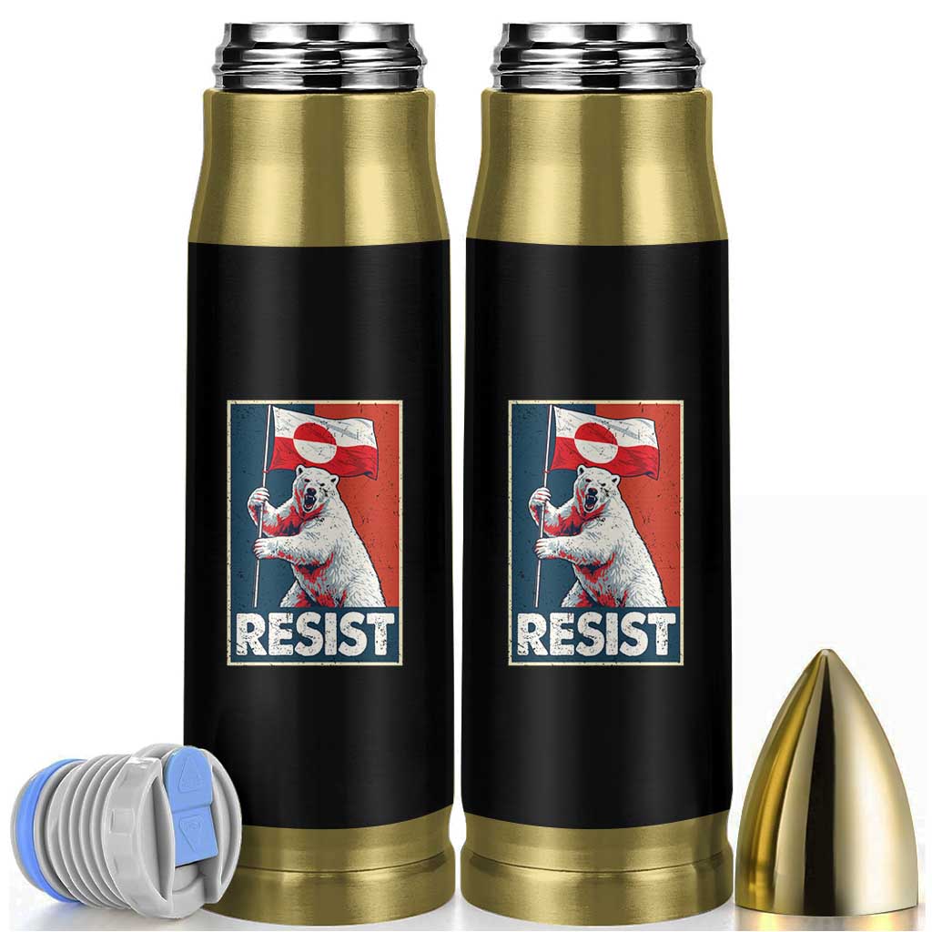 Resist Greenland Polar Bear Holding Flag Art Bullet Tumbler Resistance Political