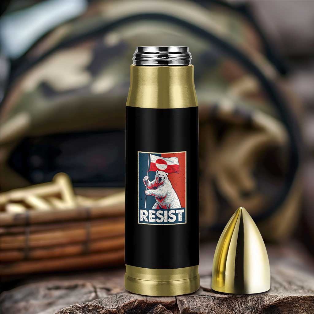 Resist Greenland Polar Bear Holding Flag Art Bullet Tumbler Resistance Political