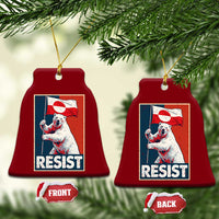 Resist Greenland Polar Bear Holding Flag Art Ceramic Ornament Resistance Political